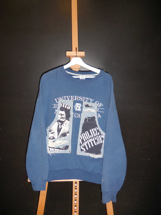 Distressed Graphic Carpenter Sweater Size XL