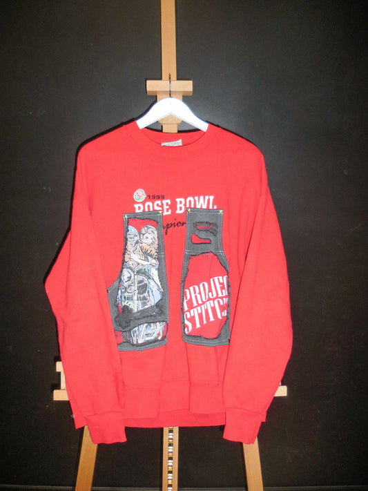 Distressed Graphic Carpenter Sweater Size XL