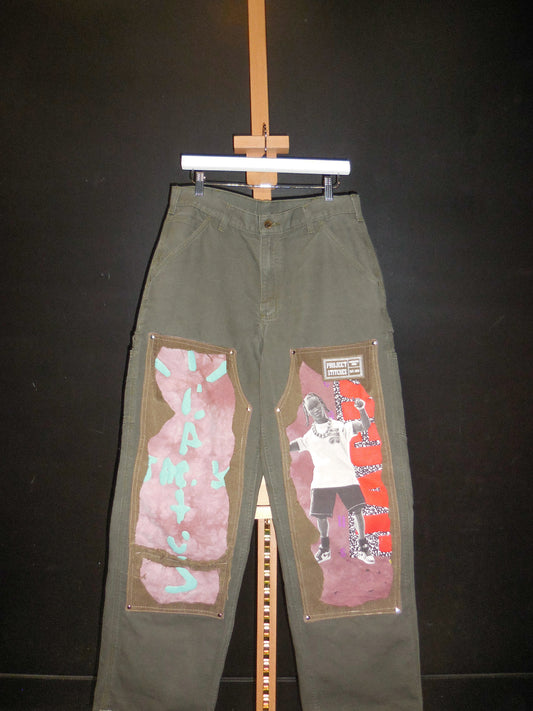 Distressed Graphic Carpenter Jeans Size 33