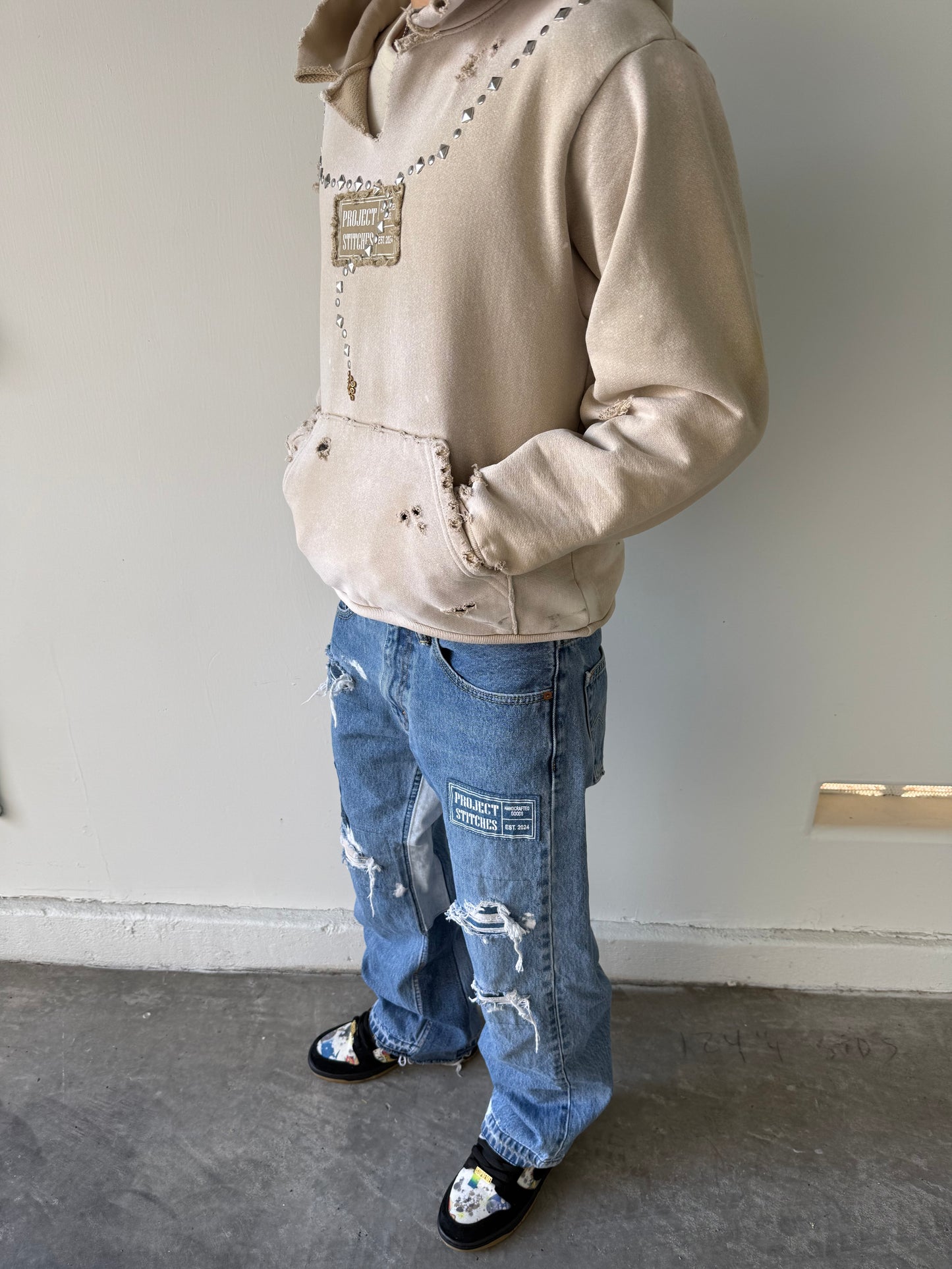 Distressed and Repaired Denim Size 31x30