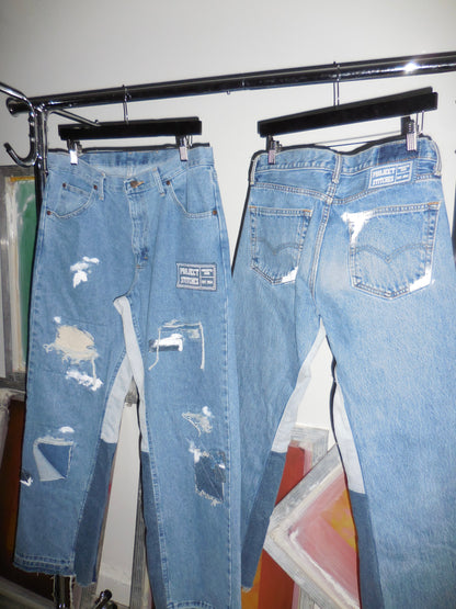Distressed and Repaired Denim Size 34x32
