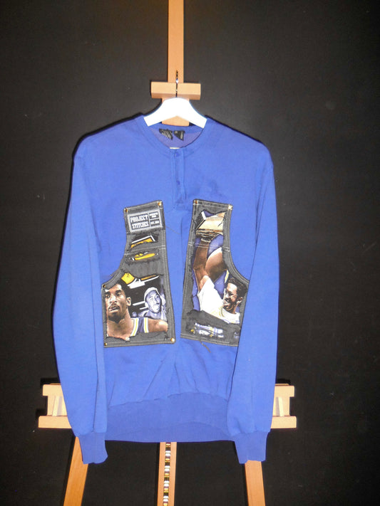 Distressed Graphic Carpenter Sweater Size L