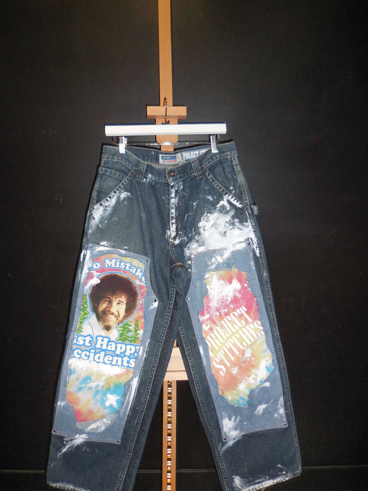 Distressed Graphic Carpenter Jeans Size 32